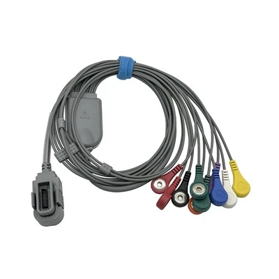 NORAV 10 avlednings-EKG Holter-kabel med snäppändar