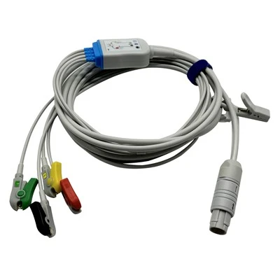 Primedic One-Piece 4-avlednings EKG-kabel för defibrillator DM10 6stift