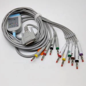 Nihon Kohden kompatibel EKG-kabel och blyledare banan